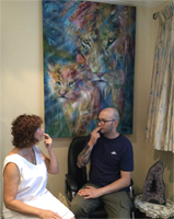 Angela Cox demonstrating therapy session